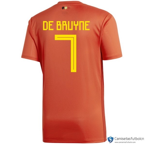 Camiseta Seleccion Belgica Primera equipo De Bruyne 2018 Rojo